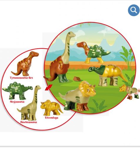 Early Steps - Magnetic - dinosaurs - puzzle with 4 dinosaurs - EASE