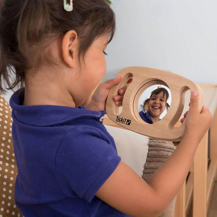 Easy Grip Wooden Handle Two Sided Mirror - EASE