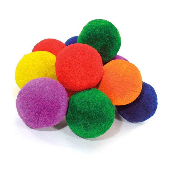 Fleece Fluff Balls 6 colours 7.5cm 12pk - EASE