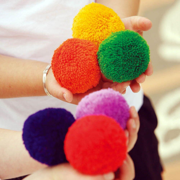 Fleece Fluff Balls 6 colours 7.5cm 12pk - EASE