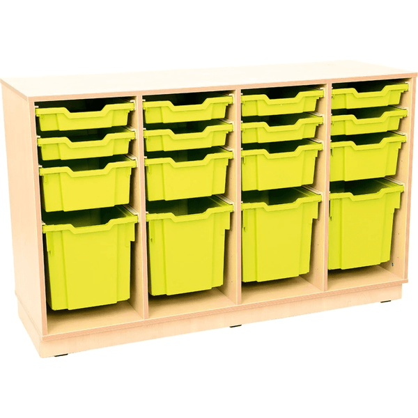 Flexi L cabinet for plasic containers - 3 partitions - with plinth - EASE