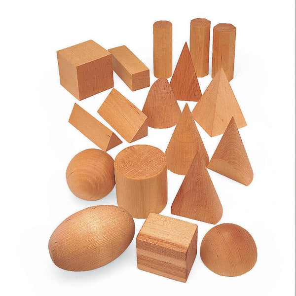 Geometric Solid Wooden Shapes 12pk - EASE