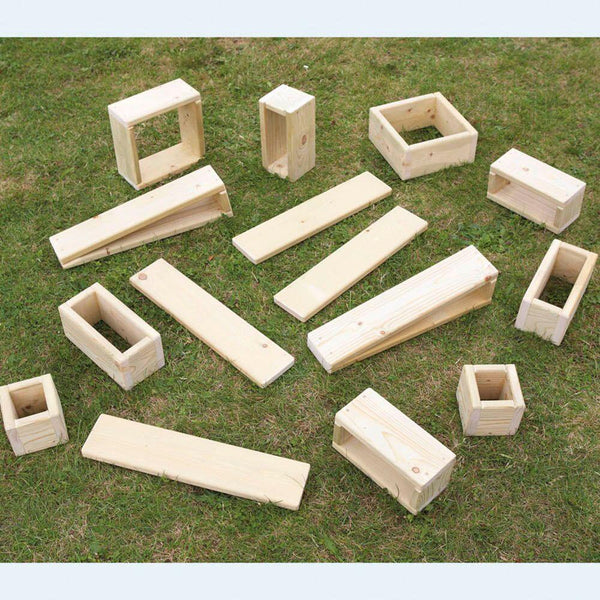 Giant Outdoor Wooden Hollow Blocks 15pk - EASE