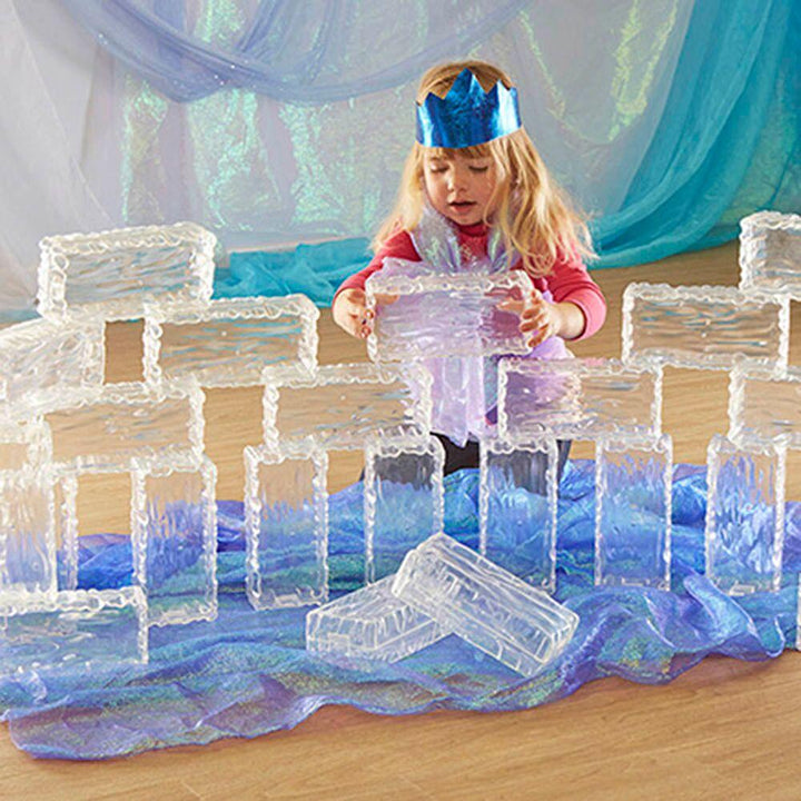 Glacier Effect Clear Plastic Bricks 25pk - EASE