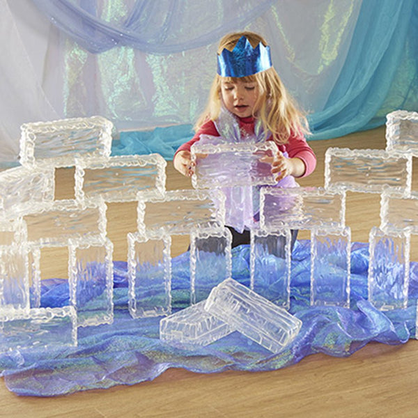 Glacier Effect Clear Plastic Ice Bricks 10pk - EASE