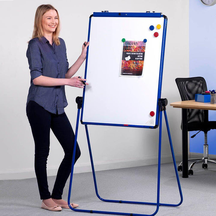 Height Adjustable Drywipe Flipchart Easel Black - EASE