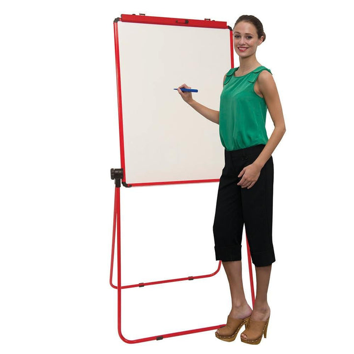 Height Adjustable Drywipe Flipchart Easel Green - EASE