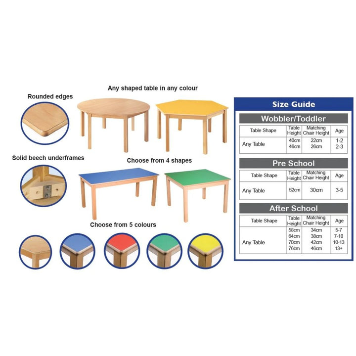 Hexagonal Table 46cm All Colours - EASE