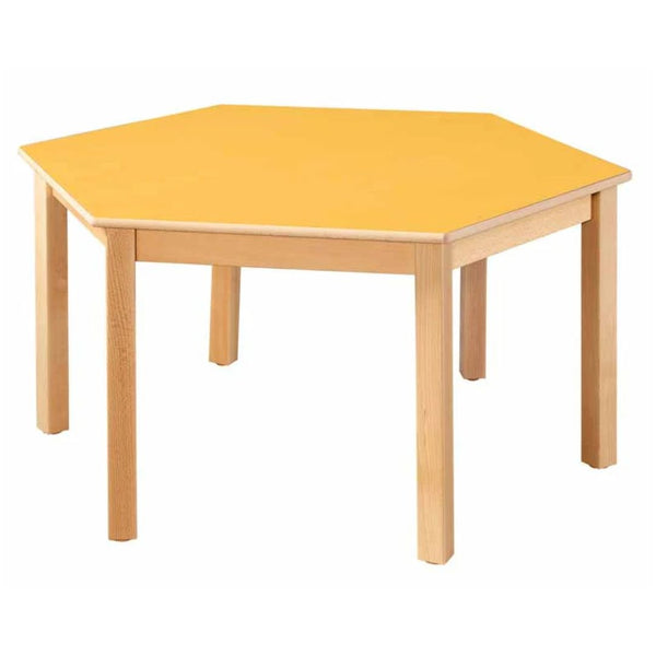 Hexagonal Table Yellow All Heights - EASE