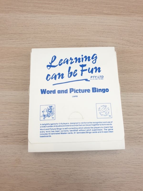 Learning Can Be Fun - Word and Picture Bingo - EASE