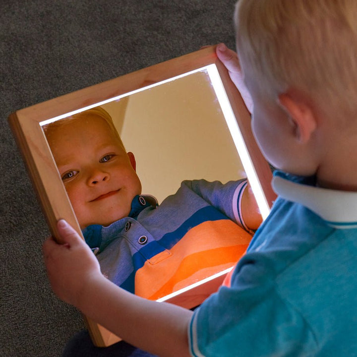 Light Up Square Hand Mirrors - EASE