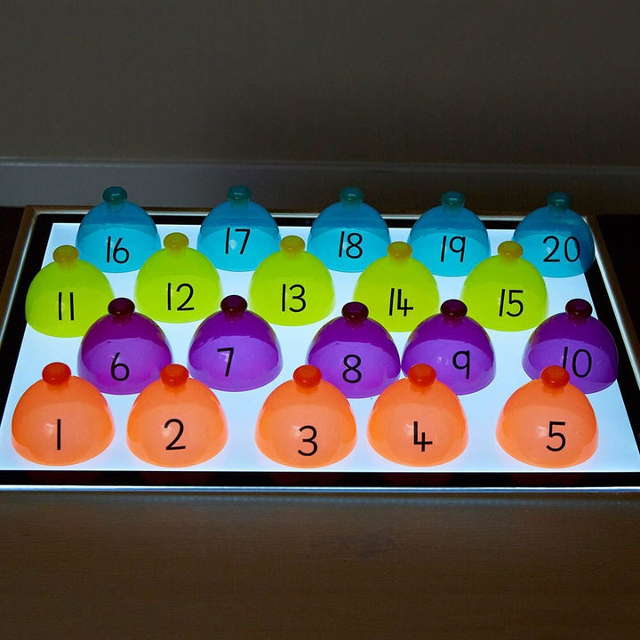 Lightbox Translucent Number Sorting Domes - EASE