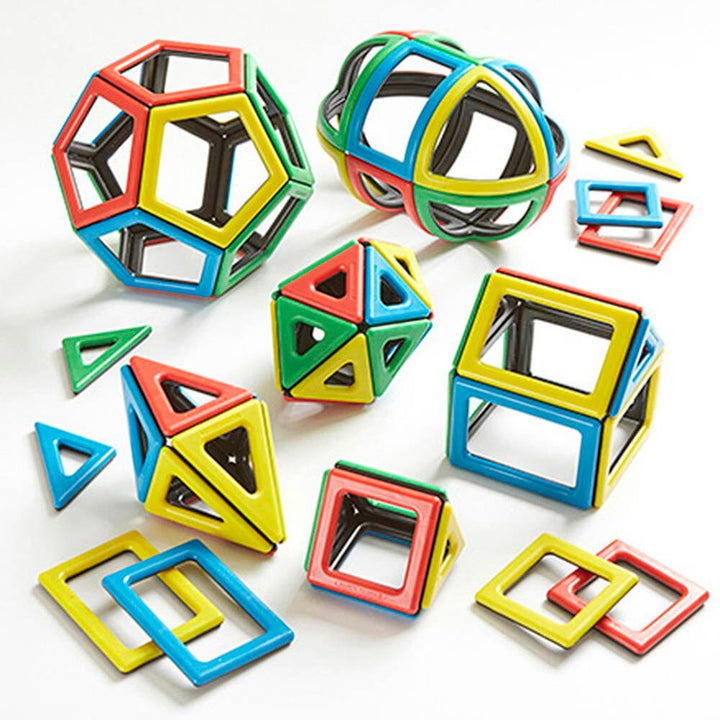 Magnetic Polydron 2D 3D Shapes Mathmatics Set 118pcs - EASE