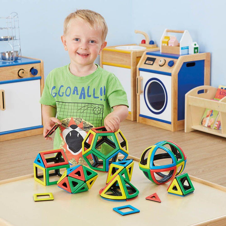 Magnetic Polydron 2D 3D Shapes Mathmatics Set 118pcs - EASE