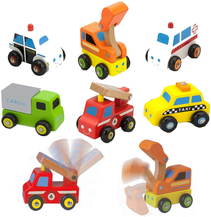 Mini wooden toy cars, 6 pcs - EASE