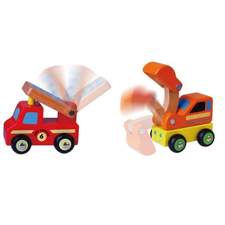 Mini wooden toy cars, 6 pcs - EASE