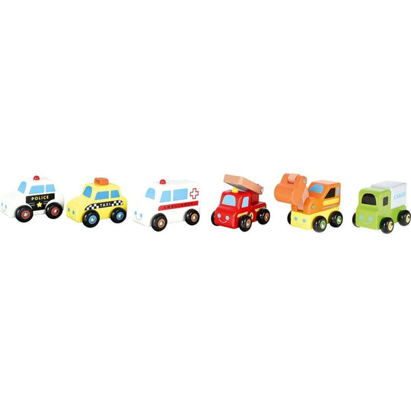 Mini wooden toy cars, 6 pcs - EASE