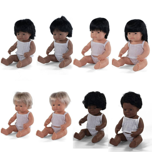 Miniland Hard Bodied Multicultural Dolls Buy All And Save ( Set of 8 Dolls) - EASE