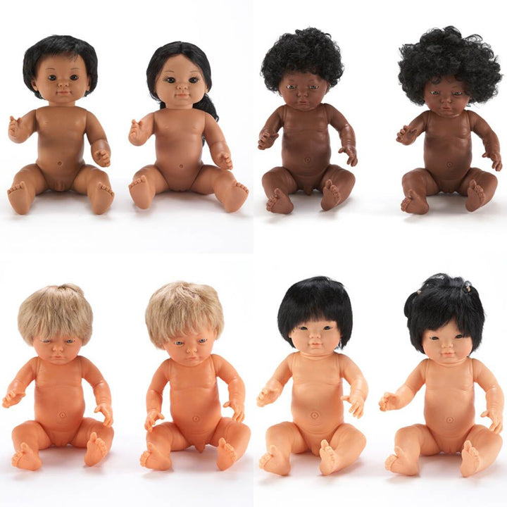 Miniland Hard Bodied Multicultural Dolls Buy All And Save ( Set of 8 Dolls) - EASE