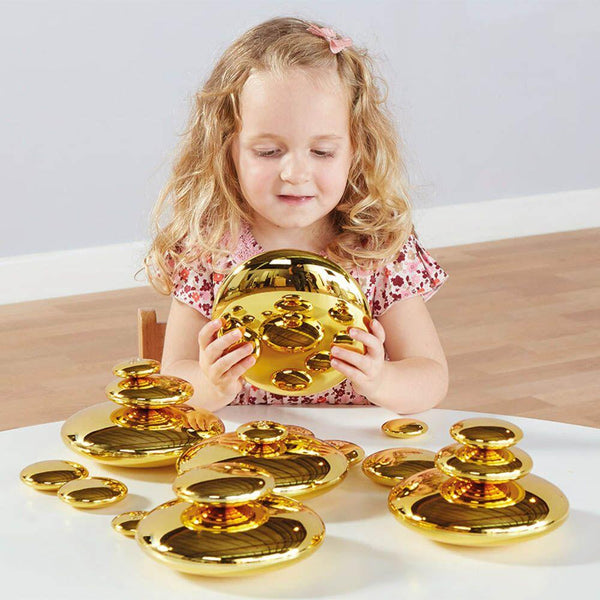 Mirrored Stacking Pebbles Gold 20pk - EASE