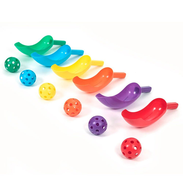 Plastic 6 Colour Playground Scoopers with Ball 6pk - EASE