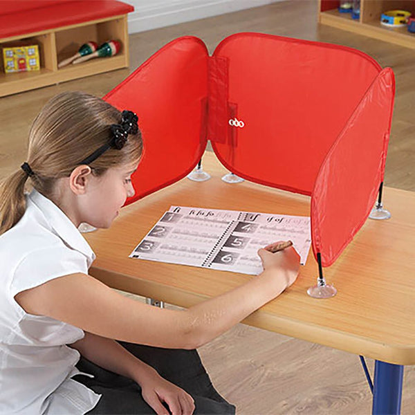 Pop - Up Concentration Desk Barrier Red - EASE