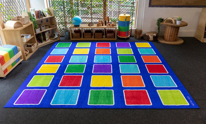 Rainbow Squares Large Placement Carpet - EASE