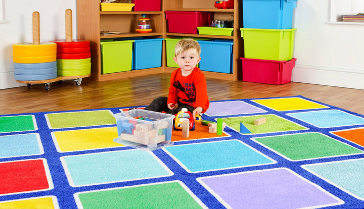 Rainbow Squares Large Placement Carpet - EASE