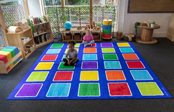 Rainbow Squares Large Placement Carpet - EASE