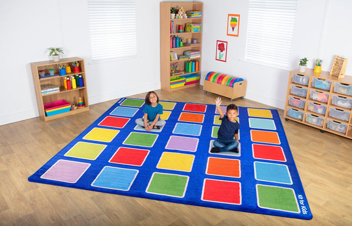 Rainbow Squares Large Placement Carpet - EASE