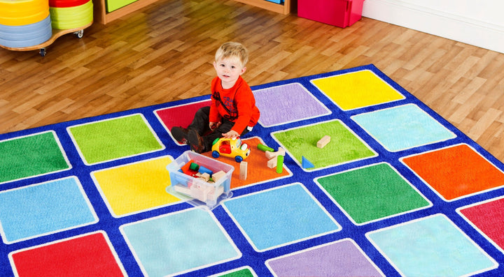 Rainbow Squares Large Placement Carpet - EASE