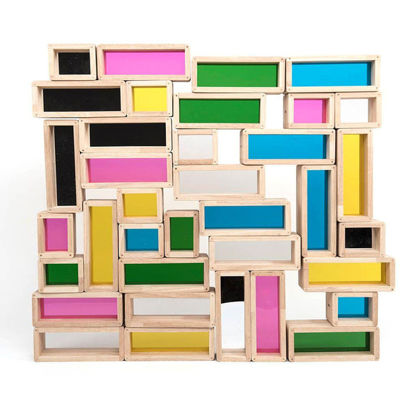 Rainbow Wooden Building Bricks 36pcs - EASE