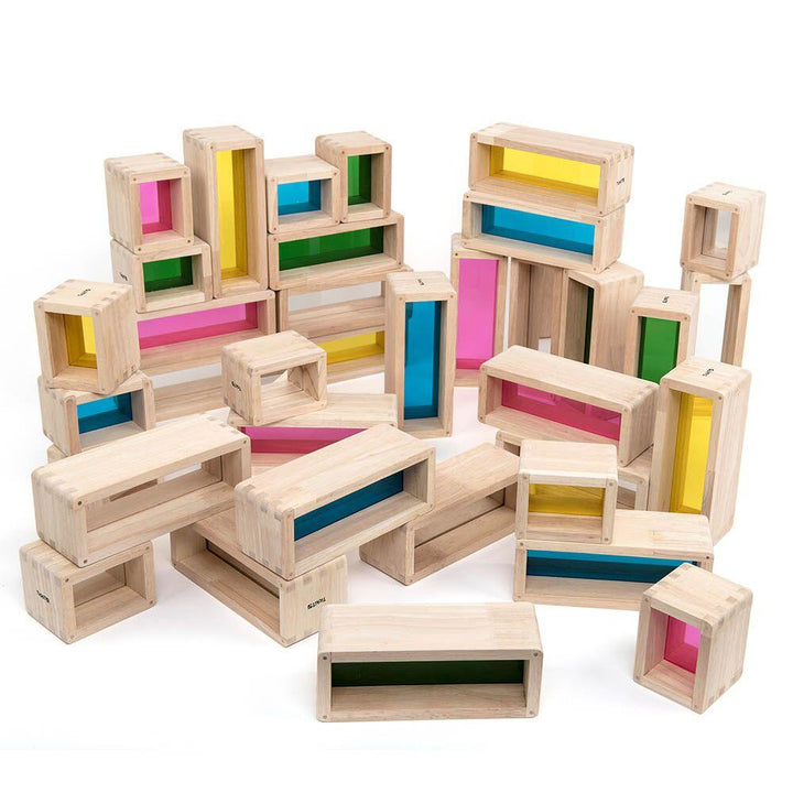 Rainbow Wooden Building Bricks 36pcs - EASE