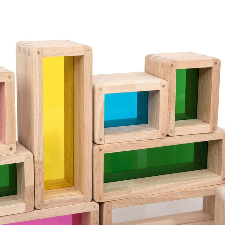 Rainbow Wooden Building Bricks 36pcs - EASE