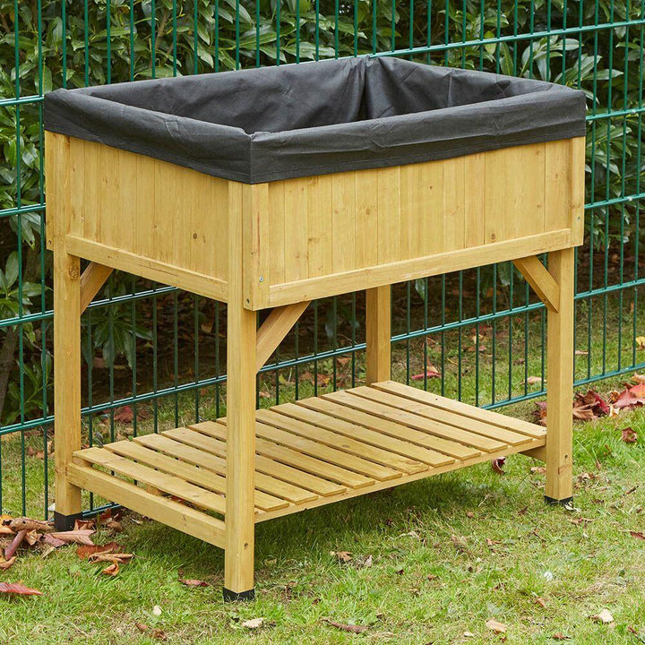 Raised Bed Planter Natural Wood H80 x W78 x D58cm - EASE