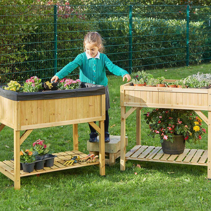 Raised Bed Planter Natural Wood H80 x W78 x D58cm - EASE