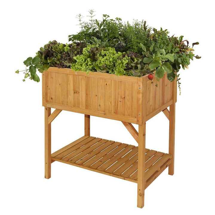 Raised Bed Planter Natural Wood H80 x W78 x D58cm - EASE