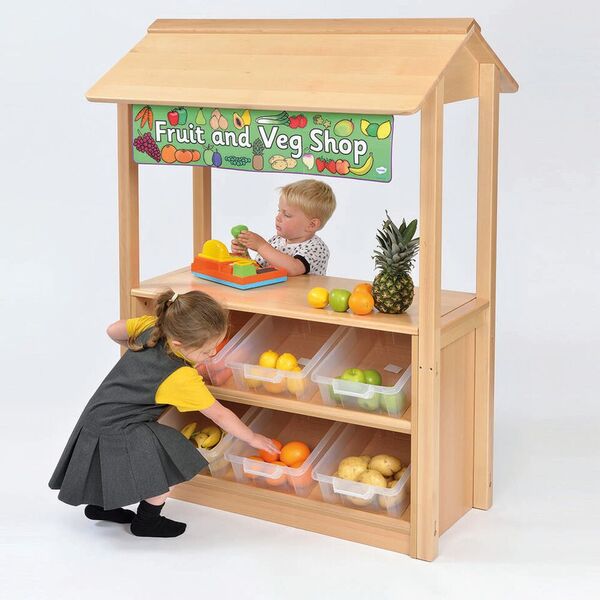 Room Scene Shop with Angled Storage with 6 plastic Trays - EASE