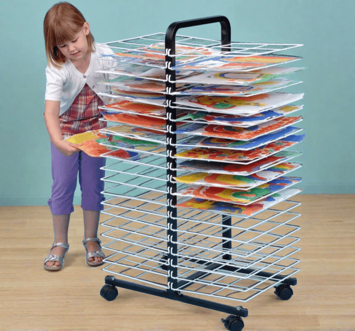 Small Mobile Art Drying Rack with 40 racks - EASE