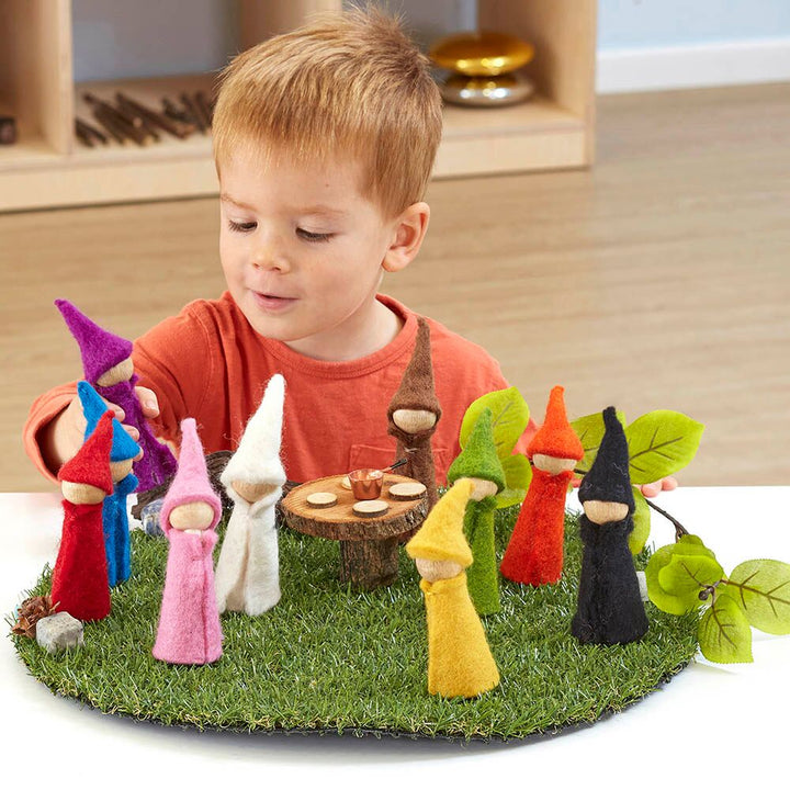 Small World Rainbow Felt Wooden Elves - EASE