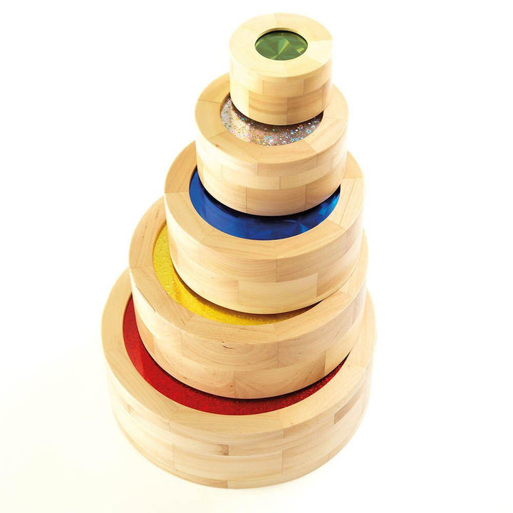 Sparkly Wooden Stacking Cylinders 5pk - EASE