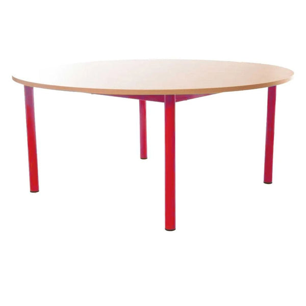 Steel Legged Round Table - Red 59cm - EASE