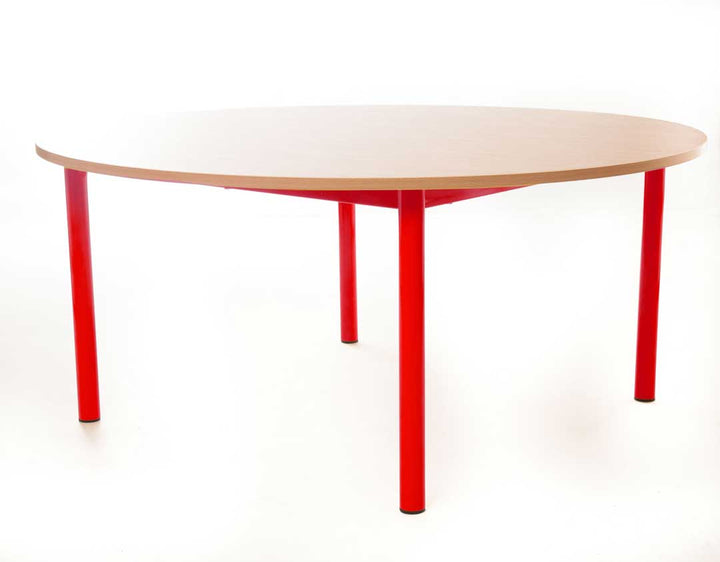 Steel Legged Round Table - Red 59cm - EASE