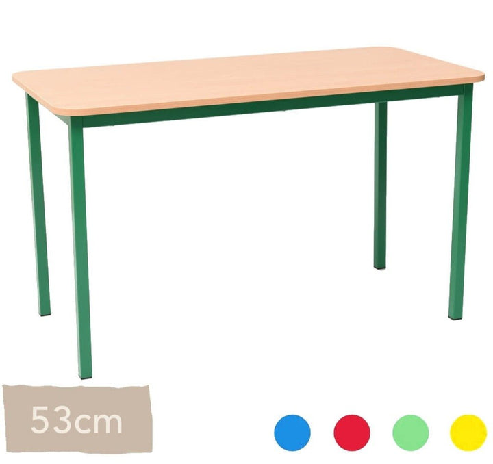 Steel Rectangular School Table 53cm - All Colours - EASE