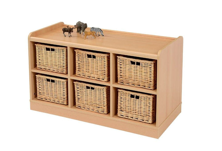 Storage Unit with 6 Deep Wicker Baskets - EASE