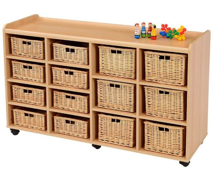 Storage Unit with Doors 8 Shallow 6 Deep Baskets - EASE