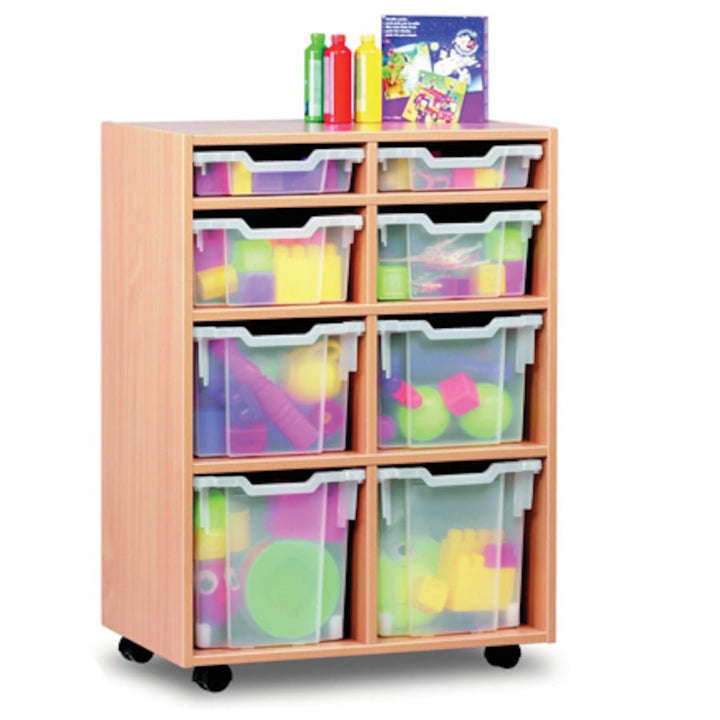 Tray Storage Unit With 8 Mixed Size Trays - 3 colour options - EASE