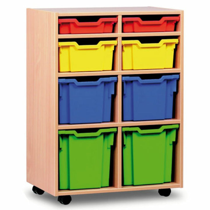 Tray Storage Unit With 8 Mixed Size Trays - 3 colour options - EASE