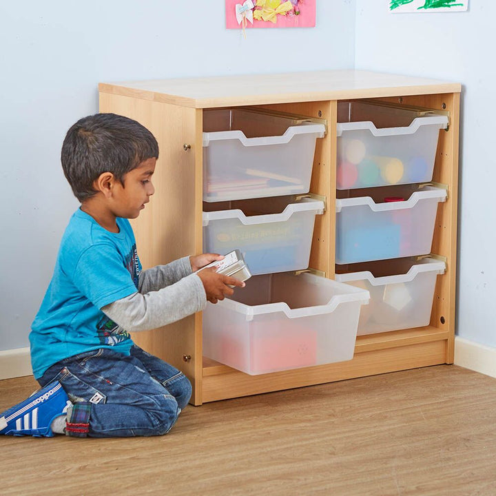 Tray Storage Unit with Six Clear Deep Trays - EASE