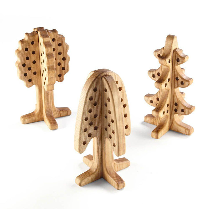 Wooden 3D Threading and Lacing Trees 3pk - EASE